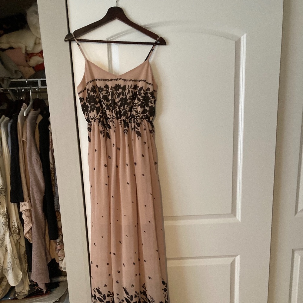 Ruche Floral Maxi Dress